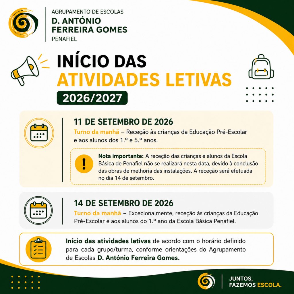 Início das Atividades Letivas 2026-2027