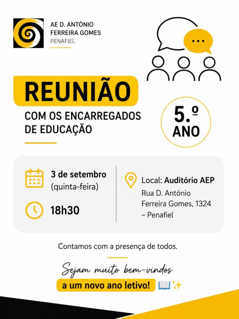 Reunião com os Encarregados de Educação – 5.º ano (2026-2027)