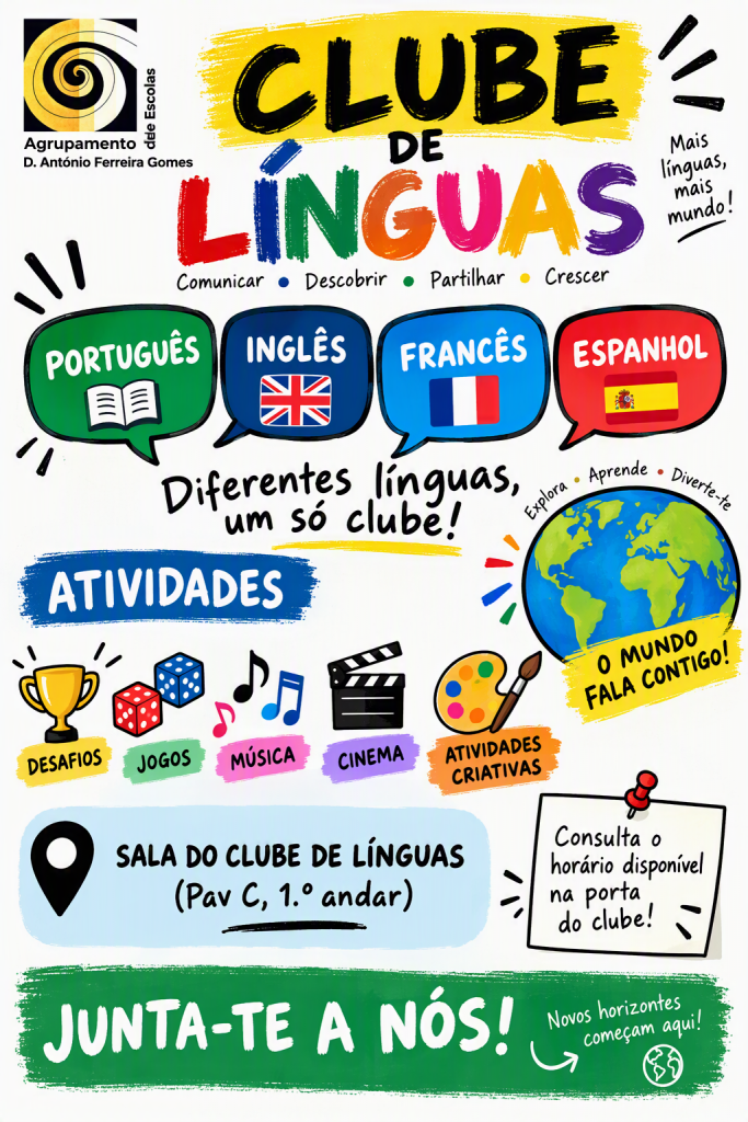Divulgação do Clube de Línguas (2026-2027)